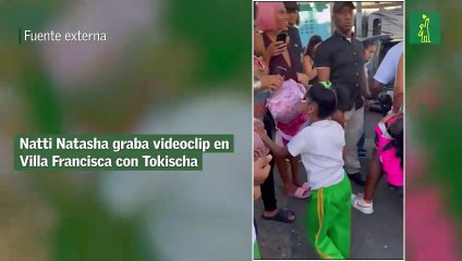 Natti Natasha graba videoclip en Villa Francisca con Tokischa