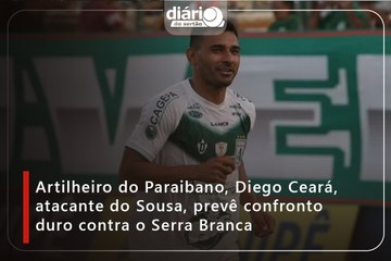 Artilheiro do Paraibano, Diego Ceará, atacante do Sousa, prevê confronto duro contra o Serra Branca