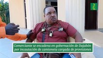 Comerciante se encadena en gobernación de Dajabón por incautación de camioneta cargada de provisiones