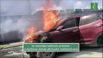 Se incendia vehículo próximo a multiuso donde Abinader realizará acto