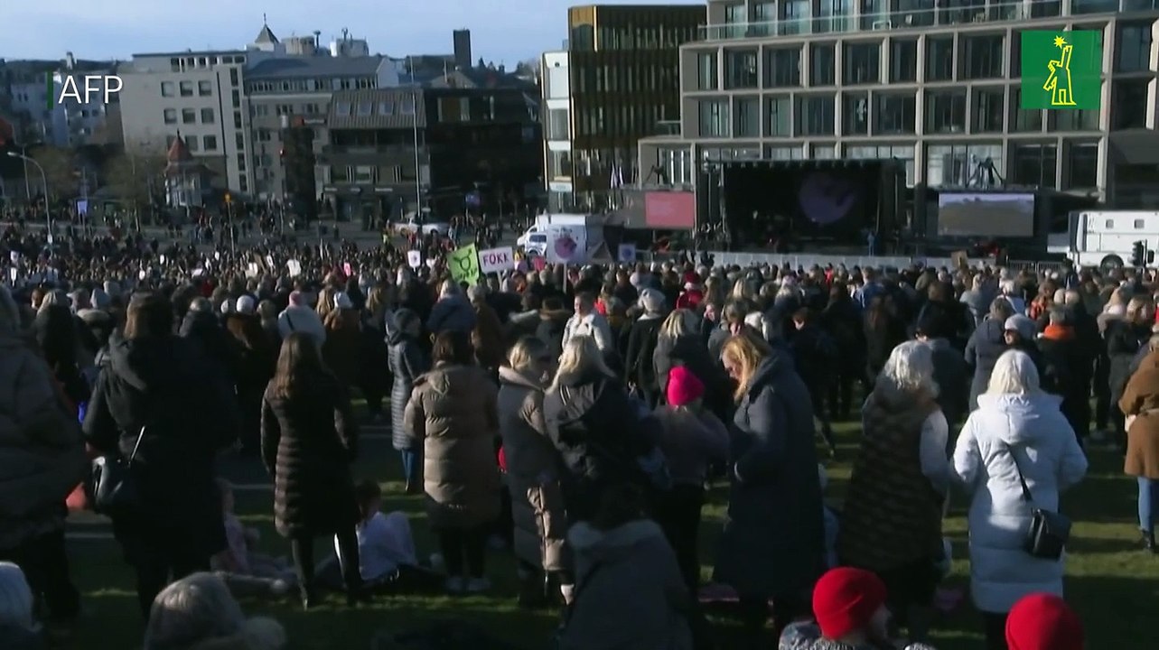 Huelga nacional de mujeres por la igualdad de remuneración en Islandia