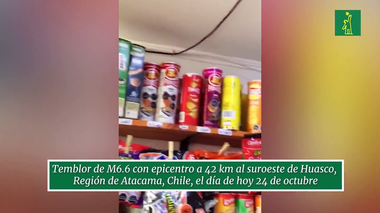 Temblor de M6.6 con epicentro a 42 km al suroeste de Huasco,  Región de Atacama, Chile, el día de hoy 24 de octubre