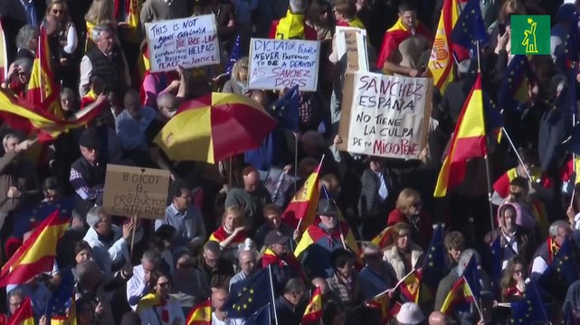Manifestación masiva en Madrid contra la amnistía de Sánchez al separatismo catalán