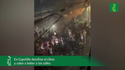 En Capotillo desafian el clima y salen a beber a las calles