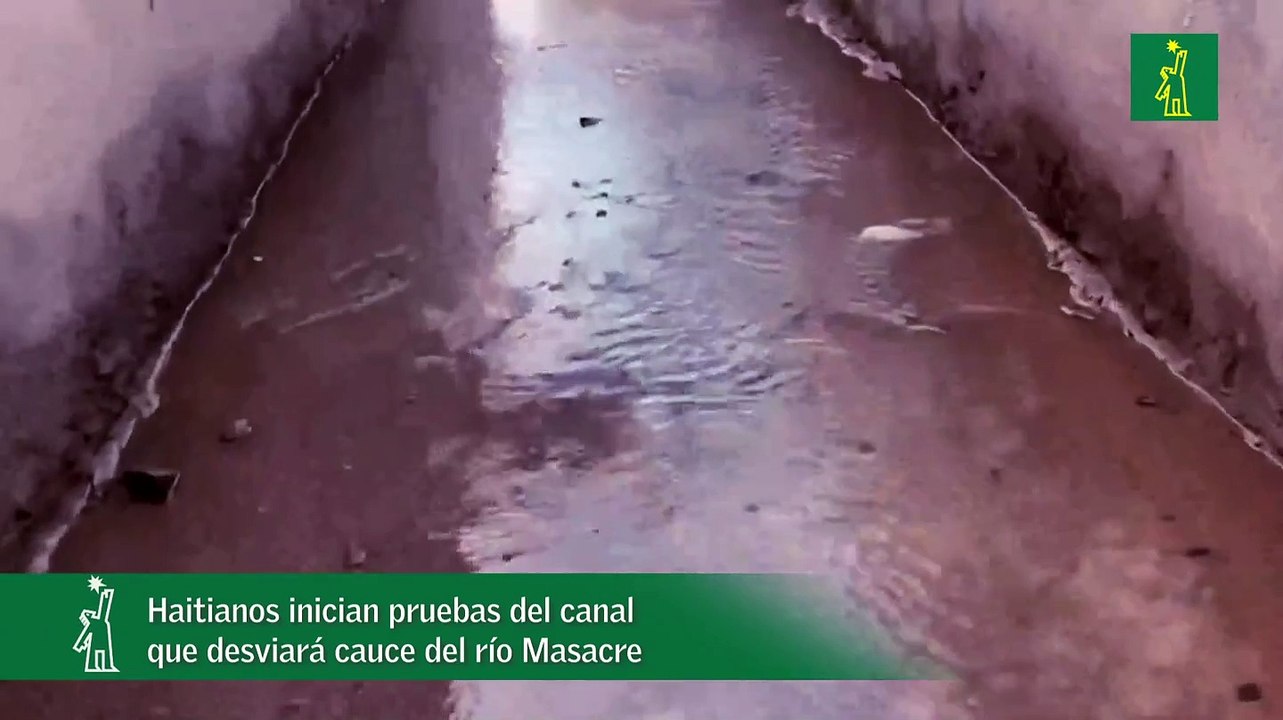 Haitianos inician pruebas del canal que desviará cauce del río Masacre