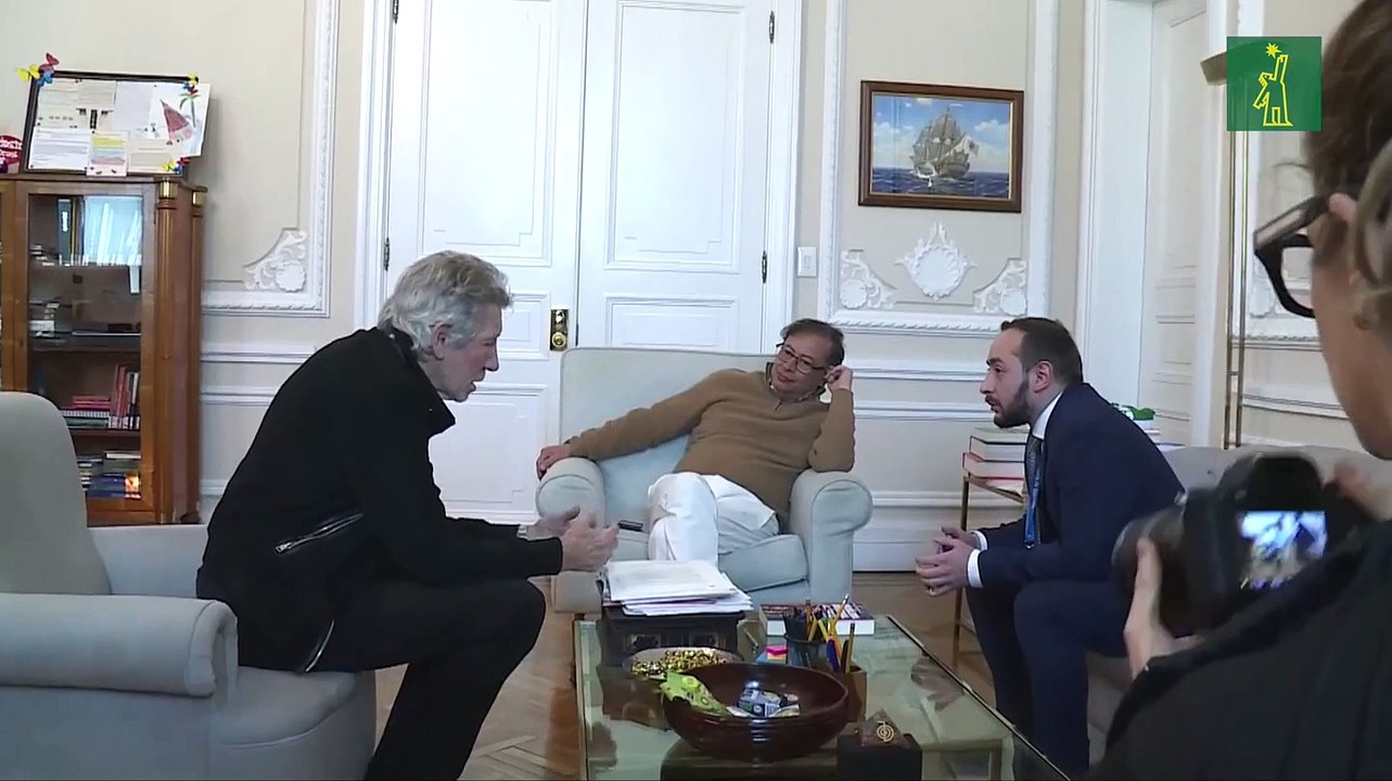 El presidente Gustavo Petro y Roger Waters dialogan sobre Palestina en Bogotá