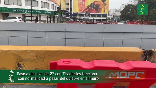 Paso A Desnivel De 27 Con Tiradentes Funciona Con Normalidad A Pesar Del Quiebre En El Muro