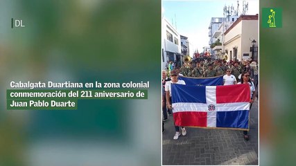 Cabalgata Duartiana en la zona colonial conmemoración del 211 aniversario de Juan Pablo Duarte