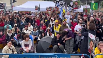 Familias de rehenes en Gaza se manifiestan 24 horas para exigir su retorno tras 100 días