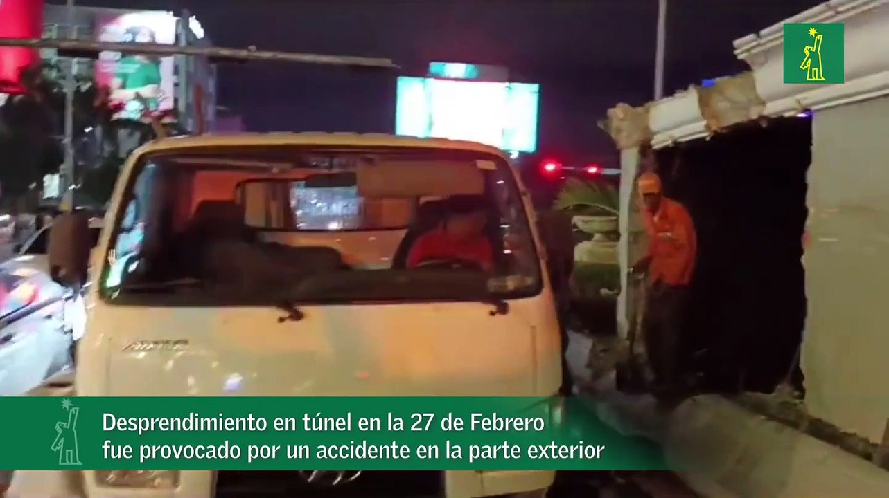 Derrumbe en túnel en la 27 de Febrero fue provocado por un accidente en la parte exterior