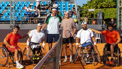 Tennis - Rio 2025 - Juan Martin Del Potro et Joao Fonseca ont tapé la balle ensemble à Rio