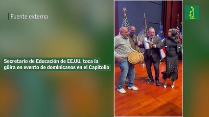 Secretario de Educación de EE.UU. toca la güira en evento de dominicanos en el Capitolio