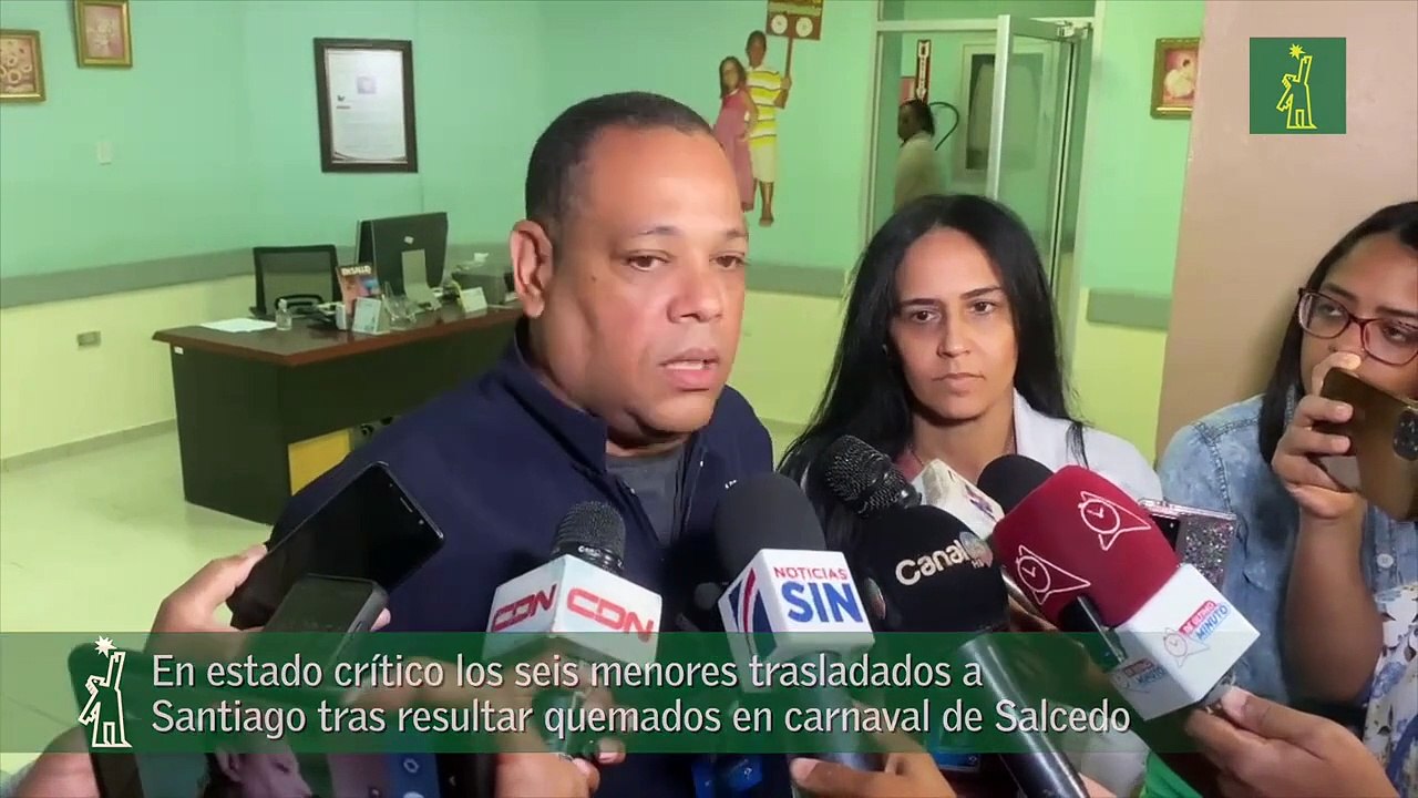 En estado crítico los seis menores trasladados a Santiago tras resultar quemados en carnaval de Salcedo