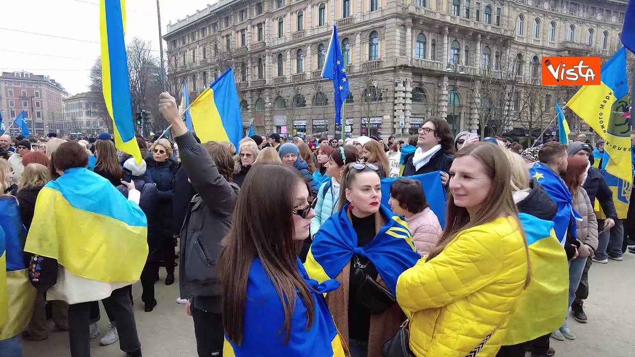 Corteo a Milano per l?Ucraina in occasione del terzo anniversario dall? invasione russa