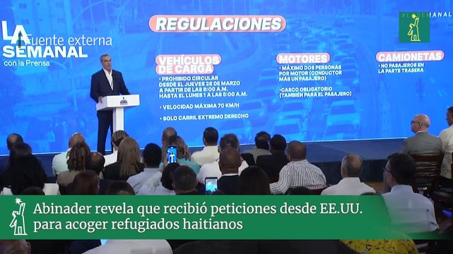 Abinader revela que recibió peticiones desde EE.UU. para acoger refugiados haitianos