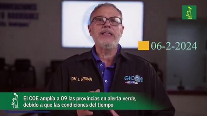 El COE amplía a 09 las provincias en alerta verde, debido a que las condiciones del tiempo