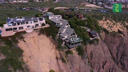 Derrumbe de un acantilado hace tambalear mansiones de California