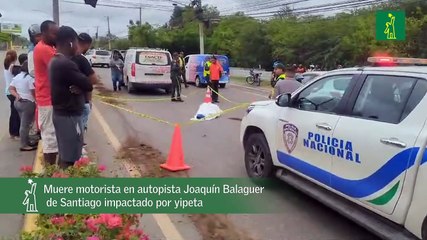 Muere motorista en autopista Joaquín Balaguer de Santiago impactado por yipeta
