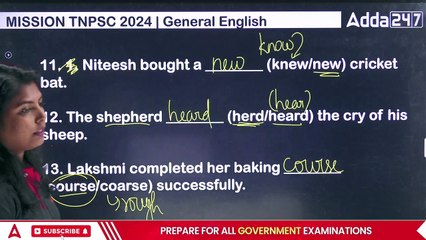 TNPSC  General English  Homophones