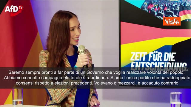Elezioni Germania, Weidel (Afd): Vittoria storica, pronti a far parte del Governo