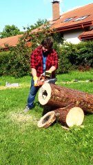 Fire meets wood! Unique wooden table with a fiery twist!