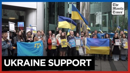 Pro-Ukraine rally in Taipei on third anniversary of Russia's invasion