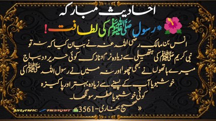 پیارے رسول صلی الله علیہ وآلہ وسلم کی لطافت 💐💐