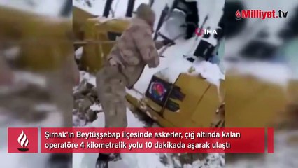 Çığ altında nefessiz kaldı! Askerler 4 kilometrelik yolu 10 dakikada aştı