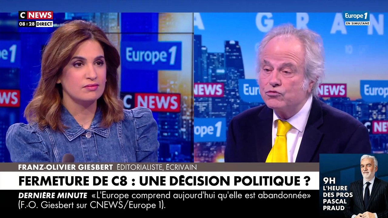 Le coup de gueule de Franz-Olivier Giesbert contre la fermeture de C8 : "C'est une honte et évidemment Emmanuel Macron est derrière tout ça ! L'ARCOM fait ce que le pouvoir lui dit."