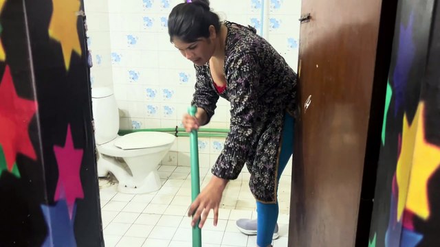 Today Cleaning My Washroom _ Desi Aunty New Hot Cleaning Vlog _ Pakistan Village Woman Lifestyle