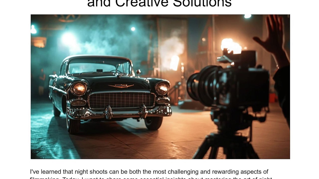 Night Shooting - Technical Challenges and Creative Solutions | Mark Murphy Director