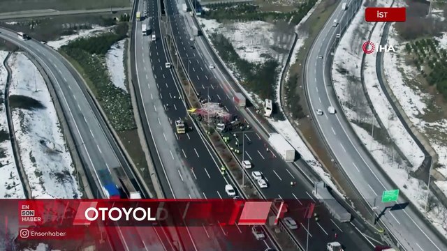 Kuzey Marmara Otoyolu'nda tırla yolcu otobüsü çarpıştı