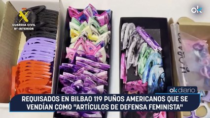 Requisados en Bilbao 119 puños americanos que se vendían como "artículos de defensa feminista"