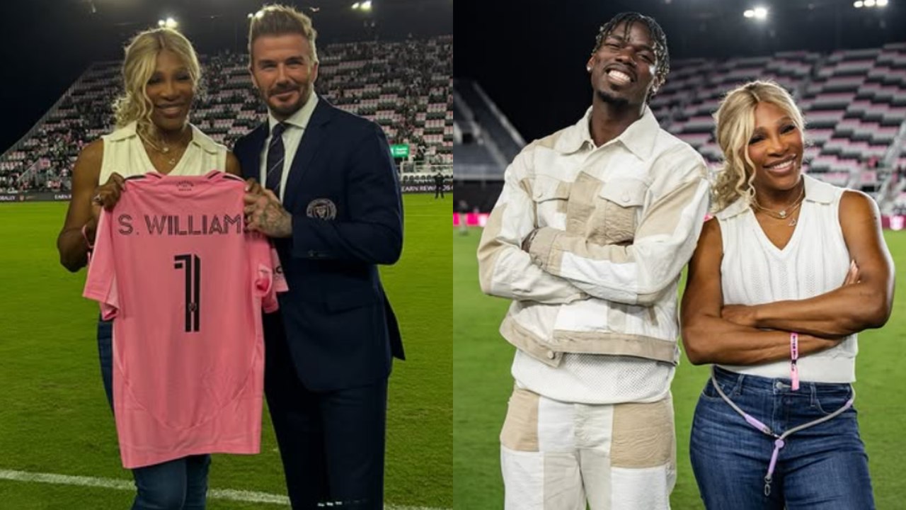 Tennis - WTA 2025 - Serena Williams meets up with David Beckham and Paul Pogba after Inter Miami's match