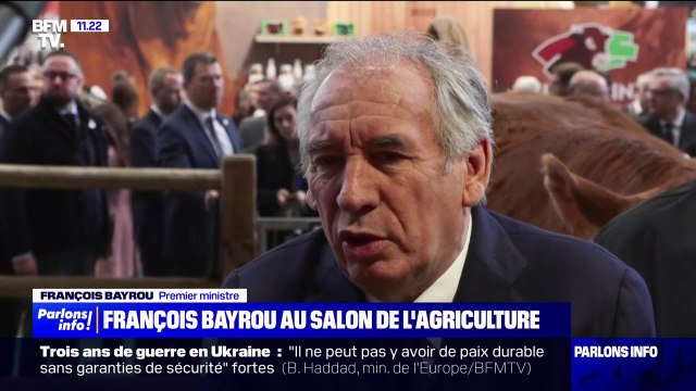 Tous les problèmes ne sont pas résolus : François Bayrou a rencontré les syndicats agricoles au Salon de l'agriculture