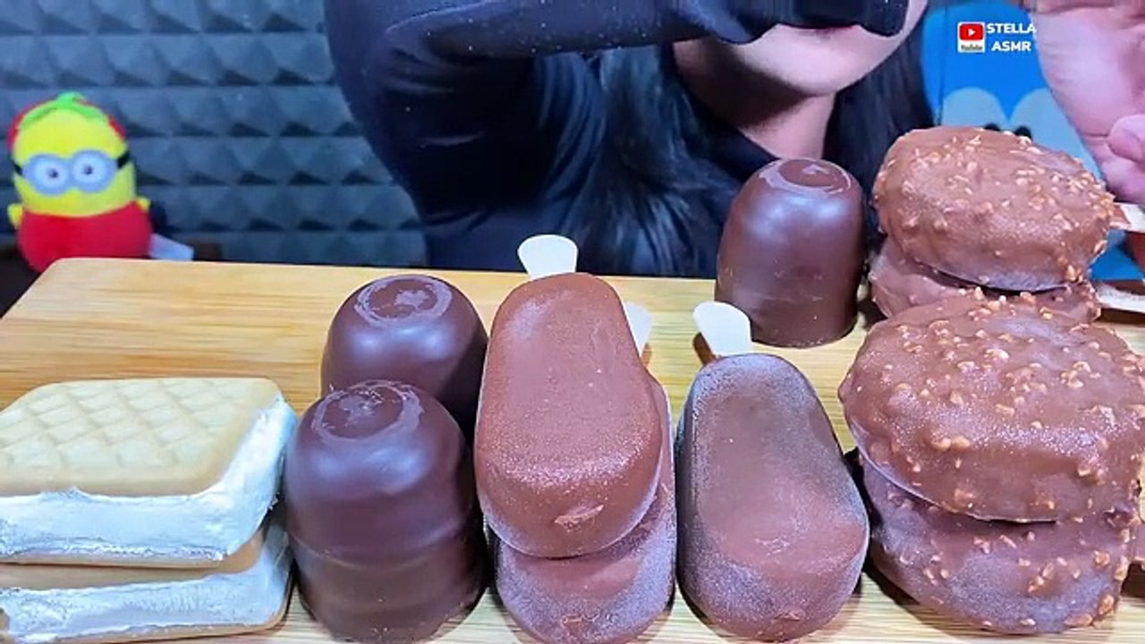 ASMR CHOCOLATE ICE CREAM, ICE CREAM SANDWICH, CHOCOLATE MARSHMALLOW MUKBANG MASS