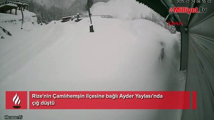 Ayder Yaylası'nda çığ düştü; o anlar kamerada