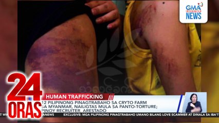 12 Pilipinong pinagtrabaho sa crypto farm sa Myanmar, nailigtas mula sa panto-torture; Pinoy recruiter, arestado | 24 Oras