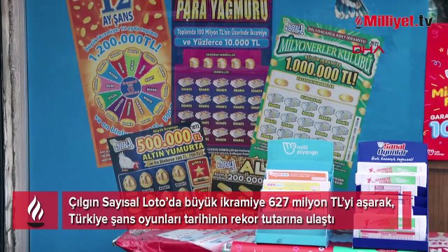 Çılgın Sayısal Loto’da büyük ikramiye 627 milyon TL’yi aşarak, Türkiye şans oyunları tarihinin rekor tutarına ulaştı
