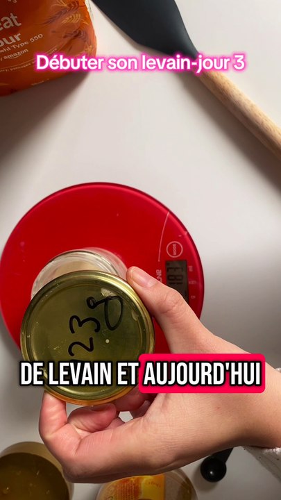 Nous avons déjà beaucoup de bulles dans notre levain ! #levain