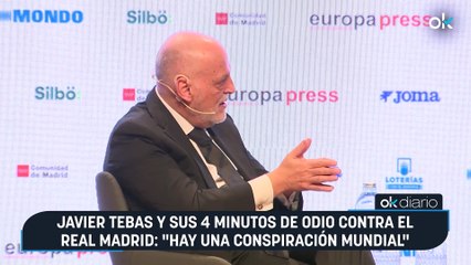 Javier Tebas y sus 4 minutos de odio contra el Real Madrid: "Hay una conspiración mundial"