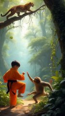 Kids roosters and monkey fights