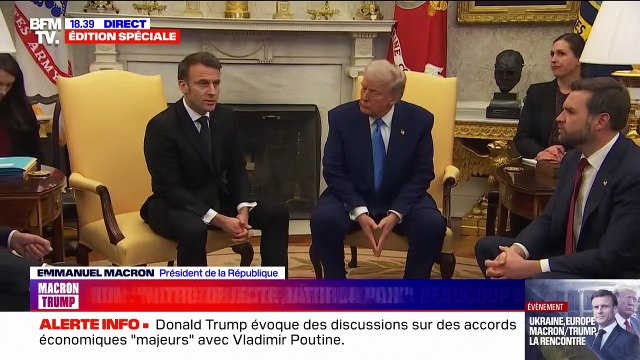Notre objectif commun est de bâtir la paix en Europe: Emmanuel Macron s'exprime depuis le bureau ovale