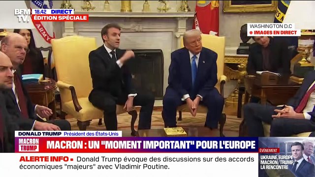 Guerre en Ukraine: Emmanuel Macron et Donald Trump répondent aux journalistes depuis le bureau ovale