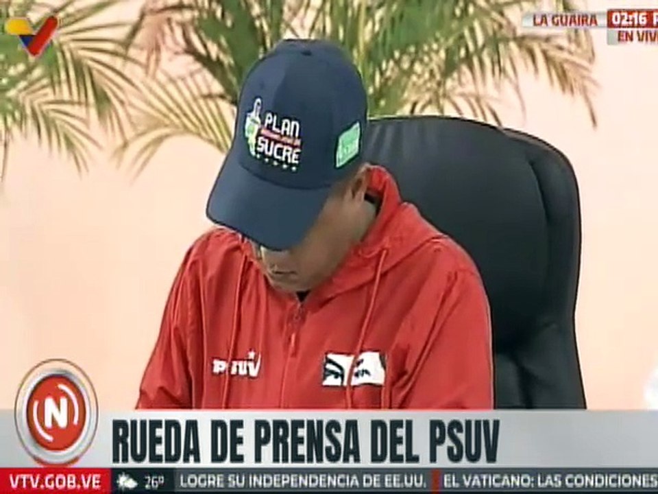 Sec. Gral. del PSUV Cabello: Quien sea sancionados por el PSUV no será postulado por ningún partido