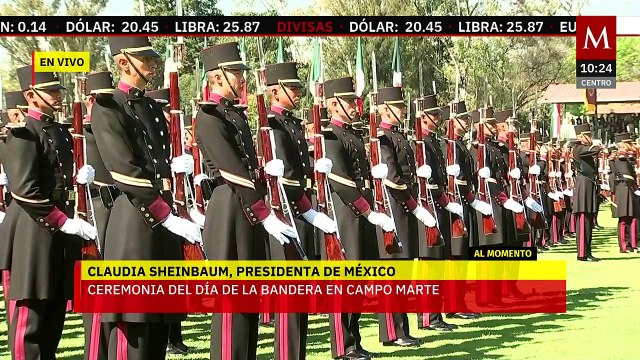 Claudia Sheinbaum encabeza ceremonia del Día de la Bandera en Campo Marte