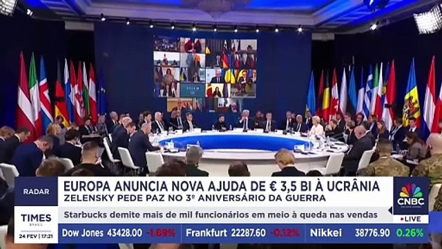 3 anos de guerra na Ucrânia: líderes europeus anunciam ajuda de € 3,5 bilhões para o país