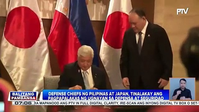 Defense chiefs ng Pilipinas at Japan, tinalakay ang pagpapalakas ng ugnayan sa depensa at seguridad