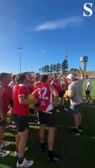 Watch the moment Will White tells to his South Warrnambool teammates he's been drafted to the AFL.