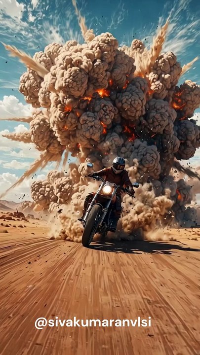 Bike rides, and car rides during the explosion.